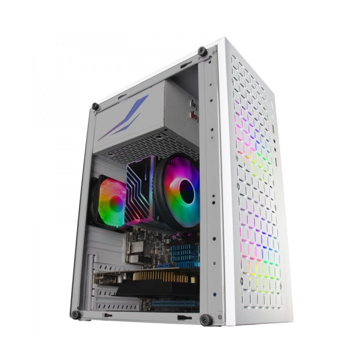Mars Gaming MC-CORE Minitorre Gaming - Rejilla Metal-MESH - Ventana Lateral - 2 Ventiladores FRGB - Soporte Micro-ATX/Mini-ITX