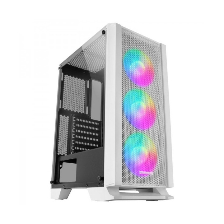Mars Gaming MC-C Semitorre Gaming - Iluminacion FRGB - Ventana Cristal Templado - Soporte Refrigeracion Liquida - Compatible AT