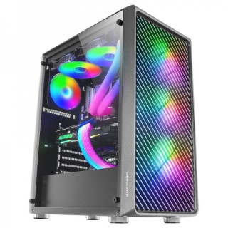 Mars Gaming MC-F Semitorre Gaming - 4 Ventiladores ARGB - Cristal Templado - Soporte Refrigeracion Liquida - Gestion de Cablead