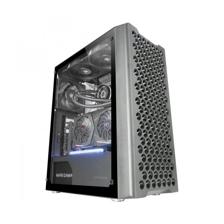 Mars Gaming MC-iPRO Caja Profesional - Cristal Templado - Flujo de Aire Superior - Compatible ATX - Gestion de Cableado - Conec