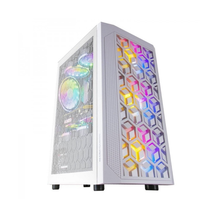 Mars Gaming MCMESH Caja Compacta Gaming - Tecnologia MESH 360º - 3 Ventiladores FRGB 120 mm - Soporte Refrigeracion Liquida -