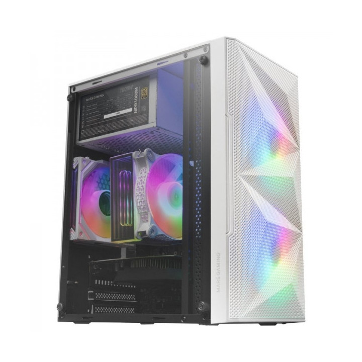Mars Gaming MC-ME Minitorre - Ventana Cristal Templado - 2 Ventiladores FRGB - Soporte MicroATX/Mini-ITX - Iluminacion RGB Avan