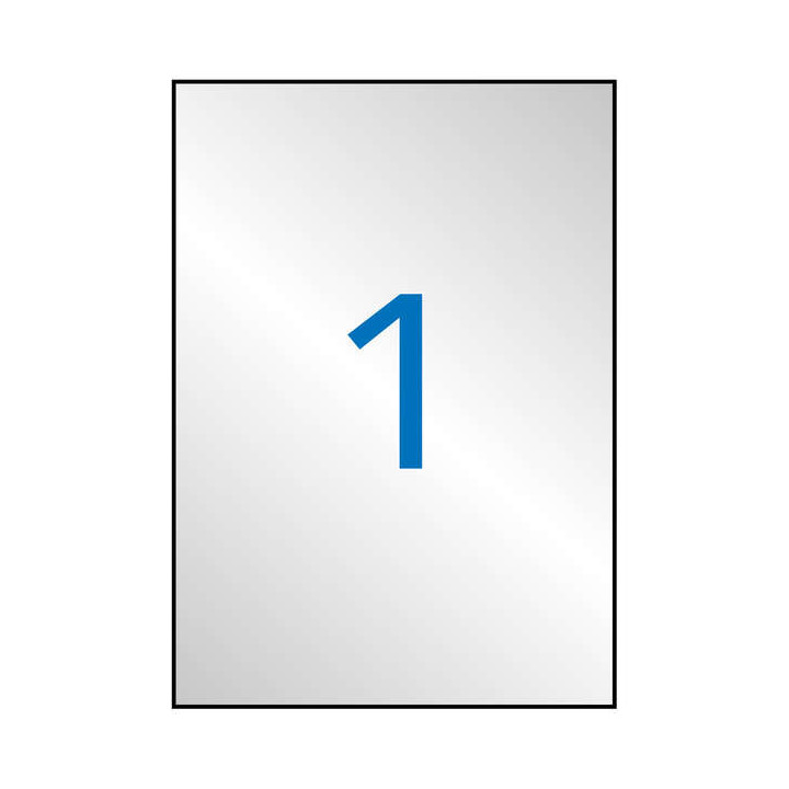 Apli Pack de 20 Etiquetas 210x 297mm - Adhesivo Permanente - Cantos Rectos - Color Plata