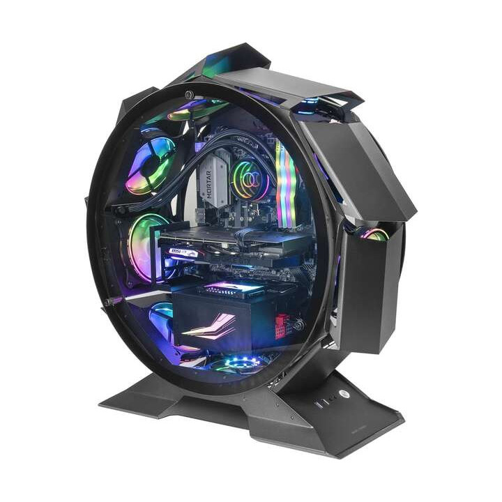 Mars Gaming Caja de PC MCORB Micro-ATX con Ventiladores de 120mm - Doble Ventana de Cristal Templado - Espacio para CPU Coolers