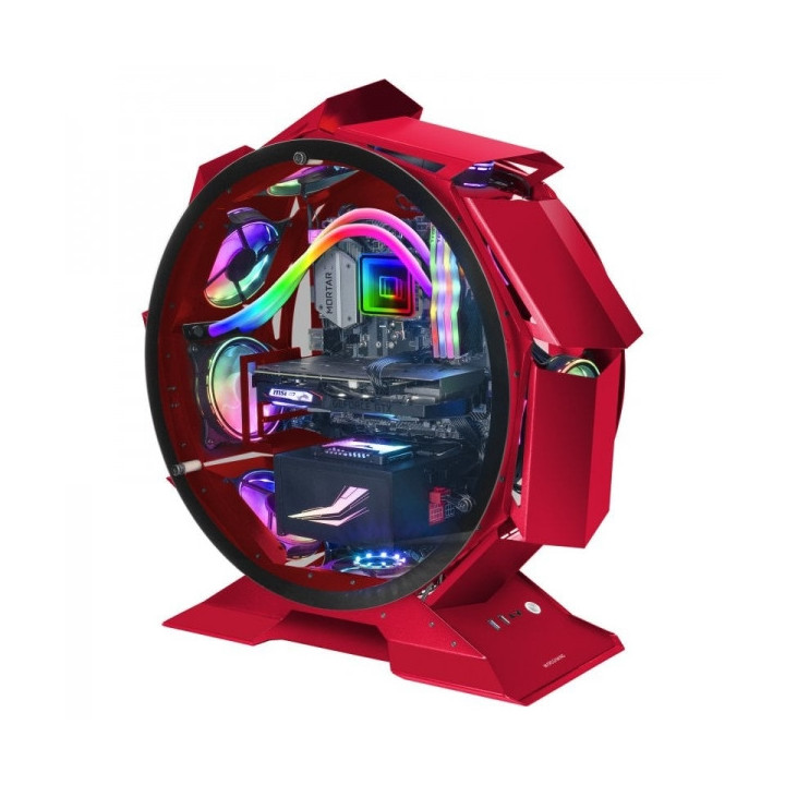 Mars Gaming MCORB Torre Circular Gaming Premium - Doble Cristal Templado - Refrigeracion Extrema para 9 Ventiladores - Interior