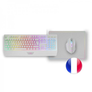 Mars Gaming MCP124 Combo Gaming 3en1 - Teclado H-Mech RGB - Raton Optico HUANO - Alfombrilla Nanotextil Rainbow - Compatibilida