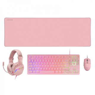 Mars Gaming MCP-RGB3 Combo Gaming 4en1 - Teclado TKL H-Mech RED - Raton RGB 3200 DPI - Auriculares FRGB - Alfombrilla XXL Antid