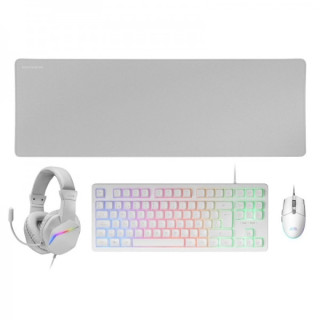 Mars Gaming MCP-RGB3 Combo Gaming 4en1 - Teclado TKL H-Mech - Raton 3200 DPI RGB - Auriculares FRGB Cancelacion Ruido - Alfombr