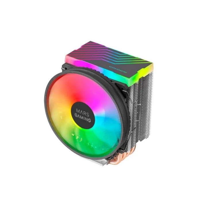 Mars Gaming MCPU44 Ventilador CPU Dual 110mm con Disipador 4 Heatpipes - Iluminacion ARGB - Velocidad Max. 1600rpm - Color Negr