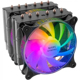 Mars Gaming MCPU-XT Disipador - Rendimiento extremo 300W TDP - Doble torre - 6 heatpipes HCT - ARGB compatible - Multisocket un