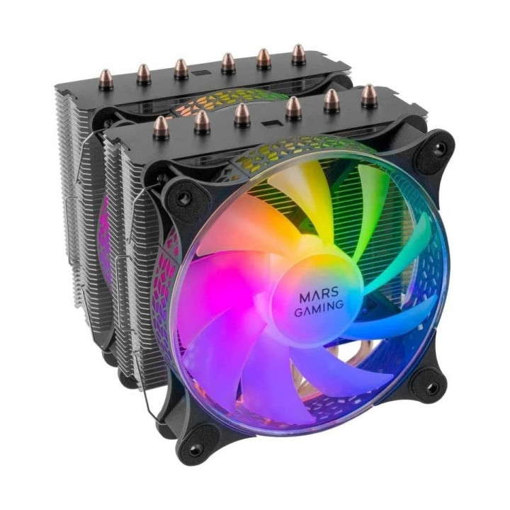 Mars Gaming MCPU-XT Disipador - Rendimiento extremo 300W TDP - Doble torre - 6 heatpipes HCT - ARGB compatible - Multisocket un