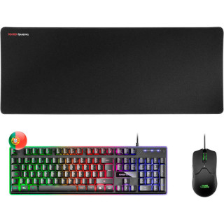 Mars Gaming Pack Premium Teclado hibrido H-MECH - Raton Ultra ligero 10K - Alfombrilla XXL - Tecnologia H-MECH - Iluminacion FR