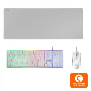 Mars Gaming MCPX Combo Gaming Premium - Teclado Hibrido H-MECH - Raton 10K DPI Ultra Ligero - Alfombrilla XXL - Iluminacion FRG