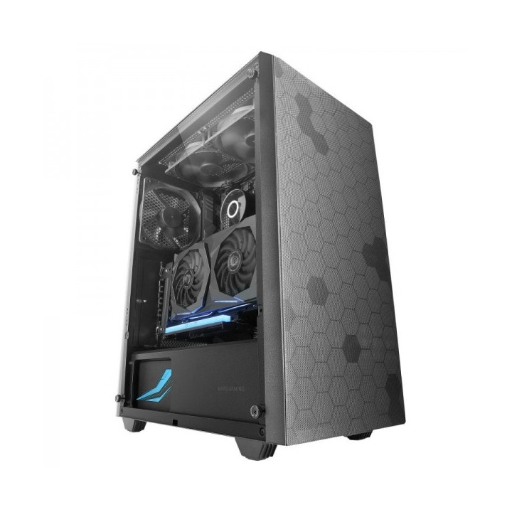 Mars Gaming MC-Q3 Semitorre Profesional - Cristal Templado - Doble Rejilla Magnetica - Ventilador FDB 120mm - Soporte Refrigera