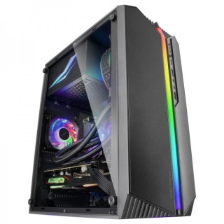 Mars Gaming MC-S1 Caja Compacta Gaming - Iluminacion ARGB 12 Modos - Ventana Lateral Completa - Refrigeracion Avanzada - Compat