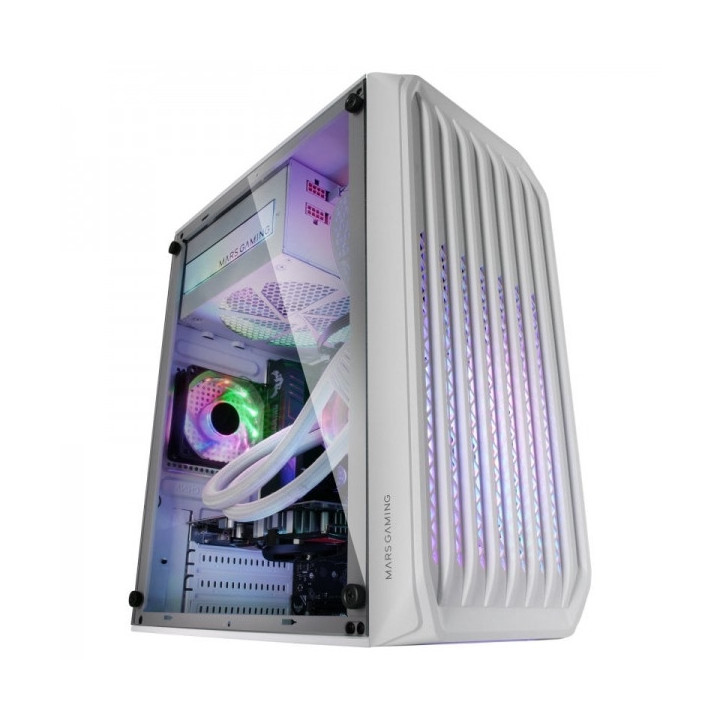Mars Gaming MC-S2 Caja Compacta Gaming - Ventiladores FRGB - Soporte Refrigeracion Liquida - Compatible Micro-ATX/Mini-ITX - Ve