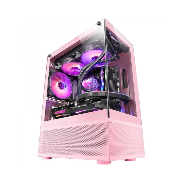 Mars Gaming MC-SE Minitorre Gaming - Doble Cristal Continuo - AirTech Mesh - Doble Camara - Filtro Magnetico - Conectividad Ava