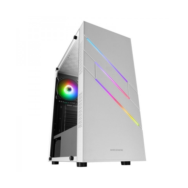 Mars Gaming MC-U3 Caja ARGB - Iluminacion ARGB con 16 modos - Ventana de cristal templado - Soporte para 6 ventiladores - Compa