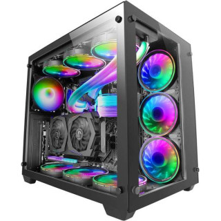 Mars Gaming MCV3 E-ATX Caja PC Tamaño XXL - Doble Ventana Cristal Templado - Capacidad Ampliada XXL - Estructura Modular Doble