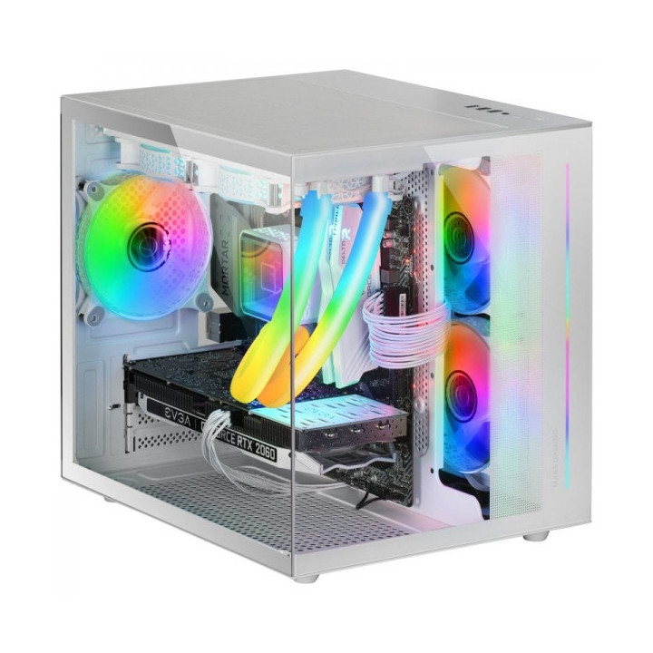 Mars Gaming MC-VIEW Minitorre Gaming Custom Premium - Cristal Templado - Estructura Modular - Soporte Refrigeracion Liquida - A