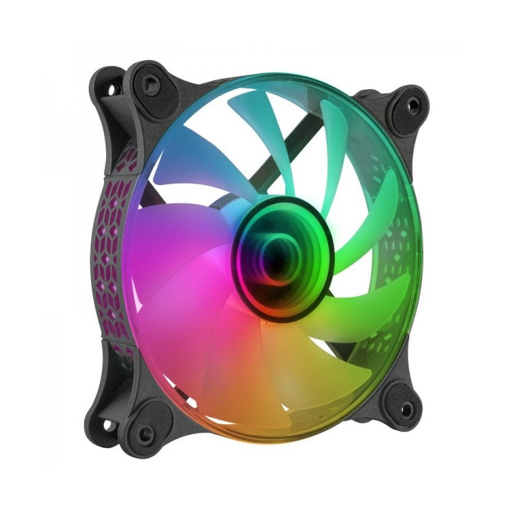 Mars Gaming MF-3D ARGB Ventilador - Efecto Espejo Infinito 3D - Iluminacion ARGB 360° - Compatible con Asus Aura Sync y mas -