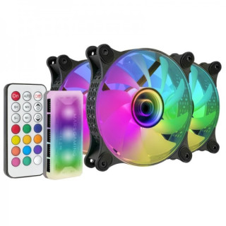 Mars Gaming MF-3DKIT Ventiladores ARGB - Espejo Infinito 3D - 220 Efectos - Controlador Avanzado - Ventilacion Silenciosa - Com
