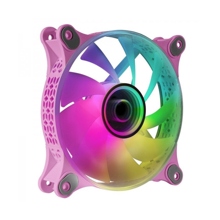 Mars Gaming MF-3D Ventilador ARGB - Efecto Espejo Infinito 3D - Iluminacion 360° - Compatible con Asus Aura Sync y mas - Color