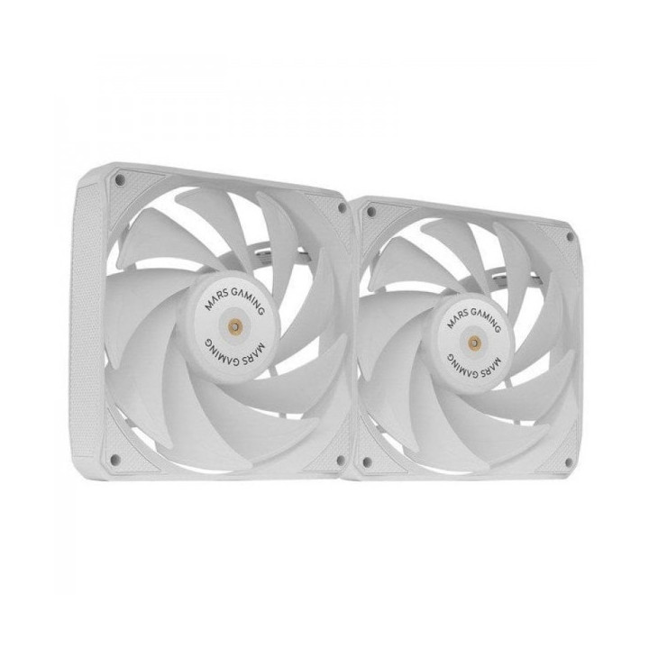 Mars Gaming MF-NCLX2 Kit de Ventiladores - Aspas Hibridas - Rodamientos FDB de Cobre - Pads Antivibracion - Conexion PWM - Fluj