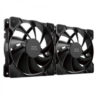 Mars Gaming MFPROX2W Ventiladores Profesionales - Ultra Silenciosos - Rodamientos FDB - Conectividad 3PIN+4PIN - Kit de 2 Unida