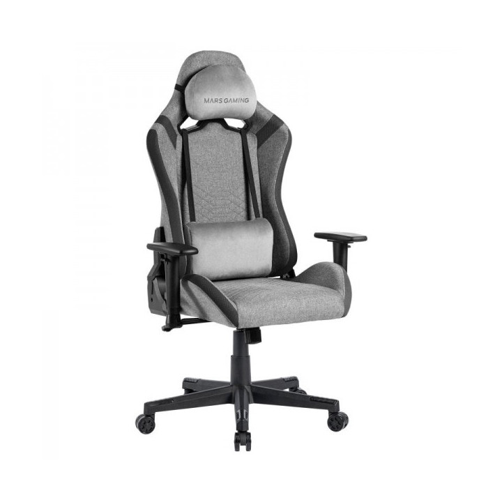 Mars Gaming MGC-PRO Silla Gaming - Fabric Transpirable - Cojines Soft-Touch - Reposabrazos 2D - Respaldo Reclinable - Base de A