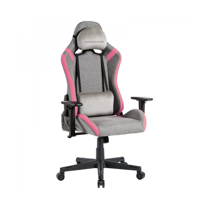 Mars Gaming MGC-PRO Silla Gaming - Fabric Transpirable - Cojines Soft-Touch - Reposabrazos 2D - Respaldo Reclinable - Base de A