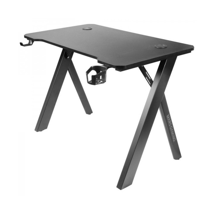 Mars Gaming MGD100RGB Mesa Gaming - Iluminacion RGB Control Remoto - Estructura Acero - Tablero Fibra de Carbono - Soportes Aur