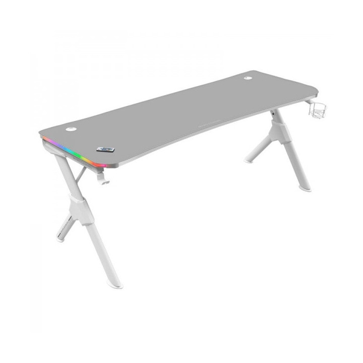 Mars Gaming MGDXLRGB Mesa Gaming - Iluminacion 3D ARGB - Espacio para 3 monitores - Estructura de acero y fibra de carbono - Er