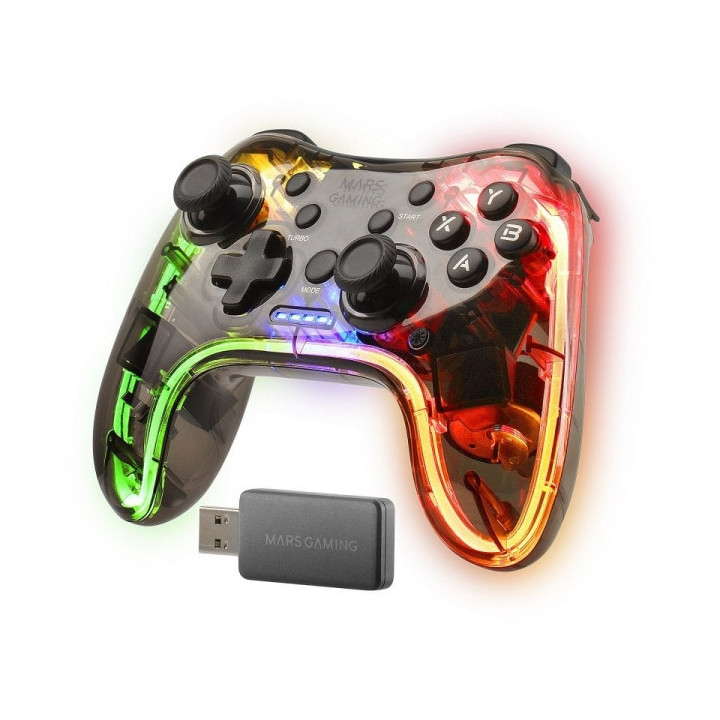 Mars Gaming MGP-24 Controlador Inalambrico - Conexion 2.4GPRO - Vibracion Haptica Dual - 20 Botones Tactiles - Compatibilidad M