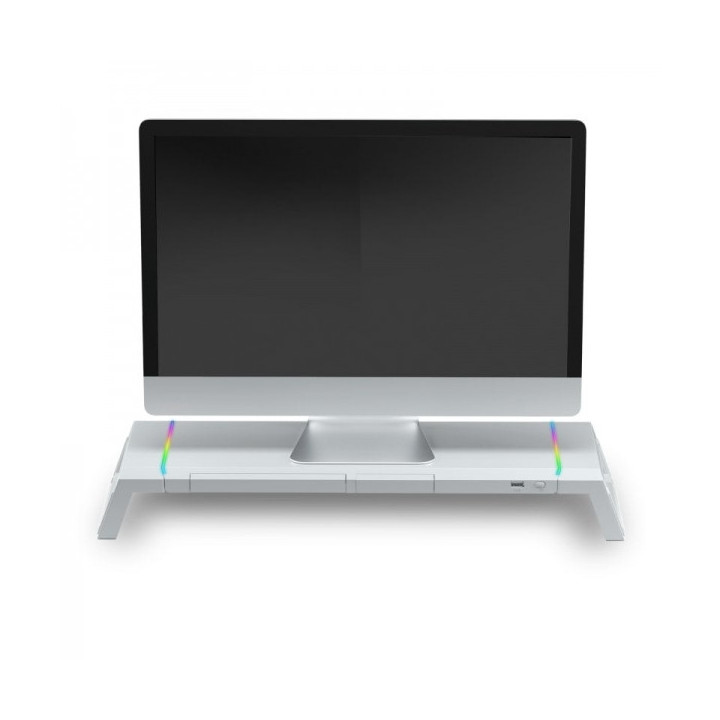 Mars Gaming MGS-ONE Soporte Monitor - Iluminacion CHROMA RGB - Tamaño Ajustable - Ergonomia Optima - Conector USB 2.0 - Stand