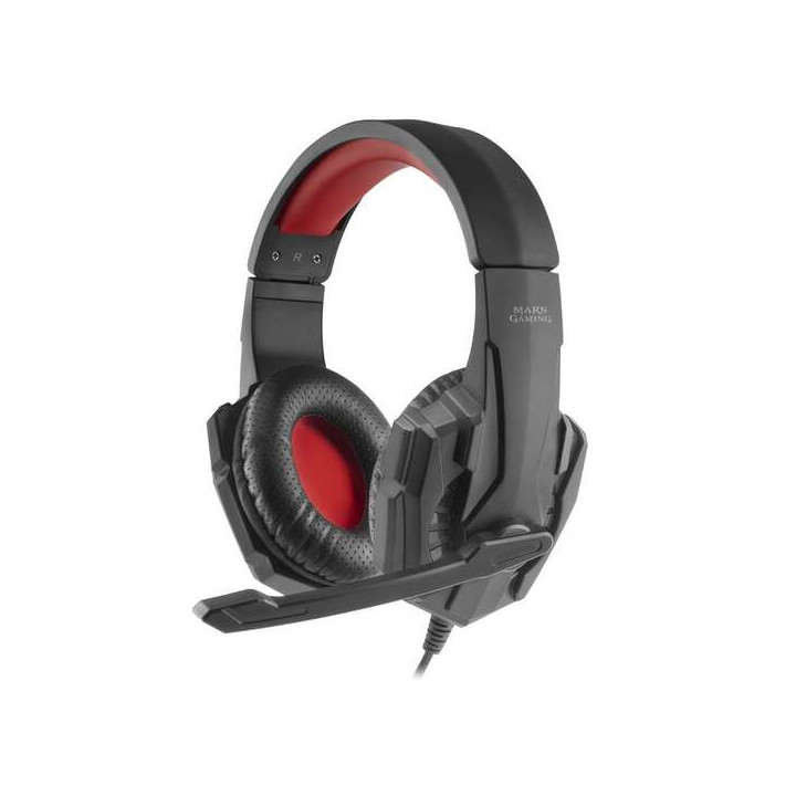 Mars Gaming MH020 Auriculares Gaming con Microfono Plegable - Diadema Ajustable - Almohadillas Acolchadas - Control en Cable -