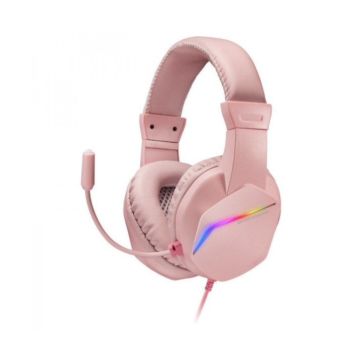 Mars Gaming MH122 Auriculares Gaming - Sonido Hi-Fi Ultra-Bass - Iluminacion FRGB - Cancelacion de Ruido Pasiva - Compatibilida
