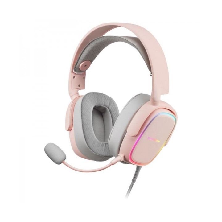 Mars Gaming MHAX Auriculares Gaming - Iluminacion RGB Flow - Drivers Hi-Fi 53mm - Microfono Extraible - Almohadillas AIR - Comp