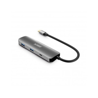 Urban Factory Hubee HUB 4 en 1- USB-C Macho - USB-A/USB-C/HDMI Hembra - 100W PD - Color Gris Metal