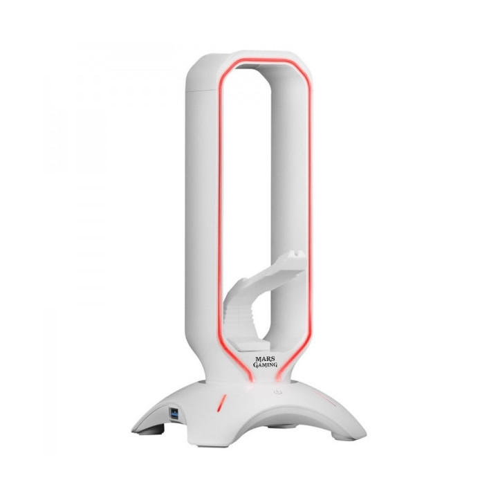 Mars Gaming MHHPRO Accesorio 3 en 1 - Soporte Auriculares - Bungee Raton - 2 Puertos USB 3.0 - Iluminacion RGB Flow 10 Modos -