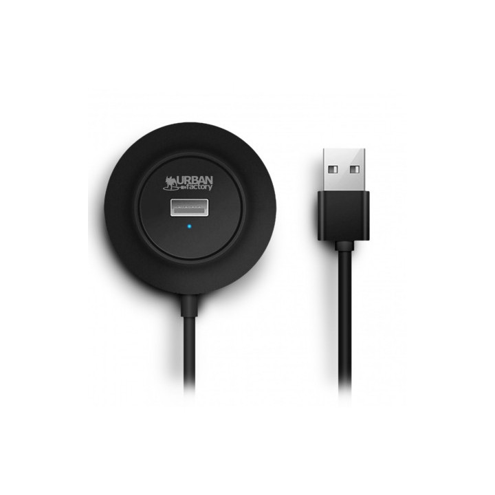 Urban Factory Minee HUB 4 en 1 - USB-A Macho - 4xUSB-A Hembra - Color Negro