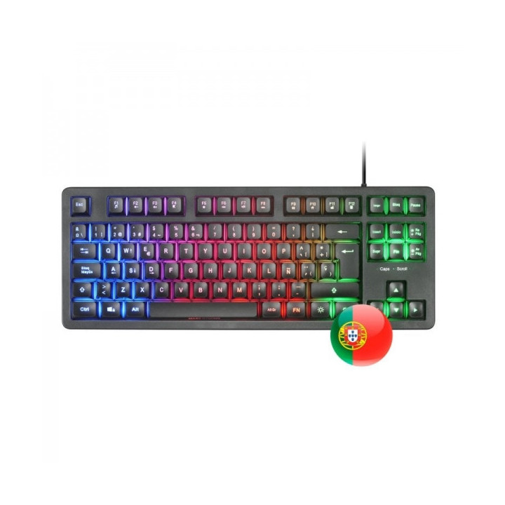 Mars Gaming MK023 Teclado Gaming - Tecnologia H-Mech RED - Iluminacion FRGB LED - Anti-Ghosting - Compatibilidad Universal - Es