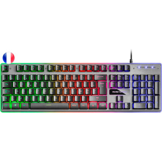 Mars Gaming Teclado Gaming MK220 - Tecnologia H-MECH - Iluminacion FRGB Rainbow - Panel de Aluminio - Base de ABS Reforzado - D