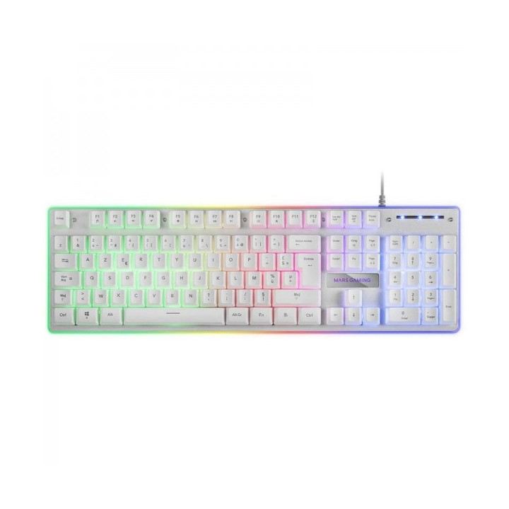 Mars Gaming MK220 Teclado Gaming - Tecnologia H-MECH - Iluminacion FRGB Rainbow Halo - Panel de Aluminio - Alta Durabilidad - C
