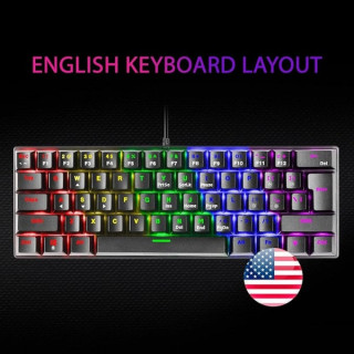 Mars Gaming MK60 Teclado Gaming Mecanico - Ultra-compacto 60% - Iluminacion RGB - Switches Antipolvo - Teclas Imborrables - Mul