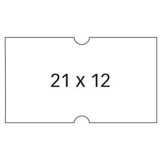 Apli Etiquetas Blancas para Maquinas Etiquetadoras de Precios de 1 Linea - Tamaño 21x12mm - Pack de 6 Rollos con 1000 Etiqueta