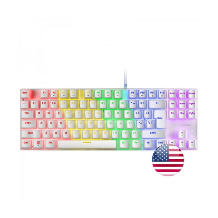 Mars Gaming MK80 Teclado Gaming Mecanico - Compacto TKL - Iluminacion RGB - Teclas Imborrables - Switches Antipolvo - Multiplat