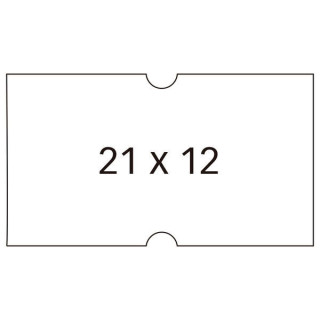 Apli Pack de 6000 Etiquetas Blancas para Maquinas Etiquetadoras de Precios de 1 Linea - Tamaño 21 x 12mm - 6 Rollos con 1000 E
