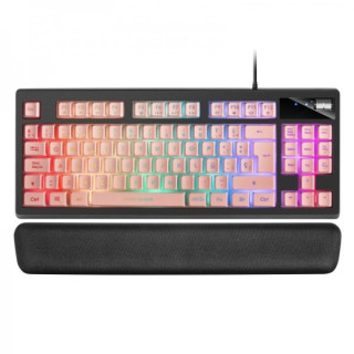 Mars Gaming MKAX Teclado Gaming - Iluminacion RGB 9 Efectos - Diseño Compacto TKL - Tecnologia H-Mech - Control de Volumen Rol