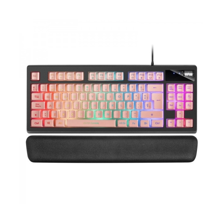 Mars Gaming MKAX Teclado Gaming - Iluminacion RGB 9 Efectos - Diseño Compacto TKL - Tecnologia H-Mech - Control de Volumen Rol